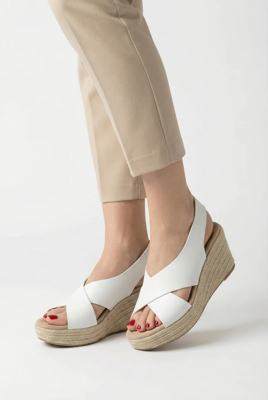 Women’s Open Toe Sandals Vegan Leather Adjustable Strap PVC Sole