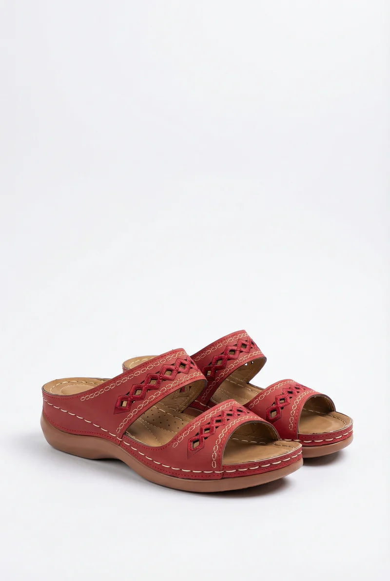 Women’s Vegan Leather Sandals Open Toe Adjustable Strap Rubber Sole